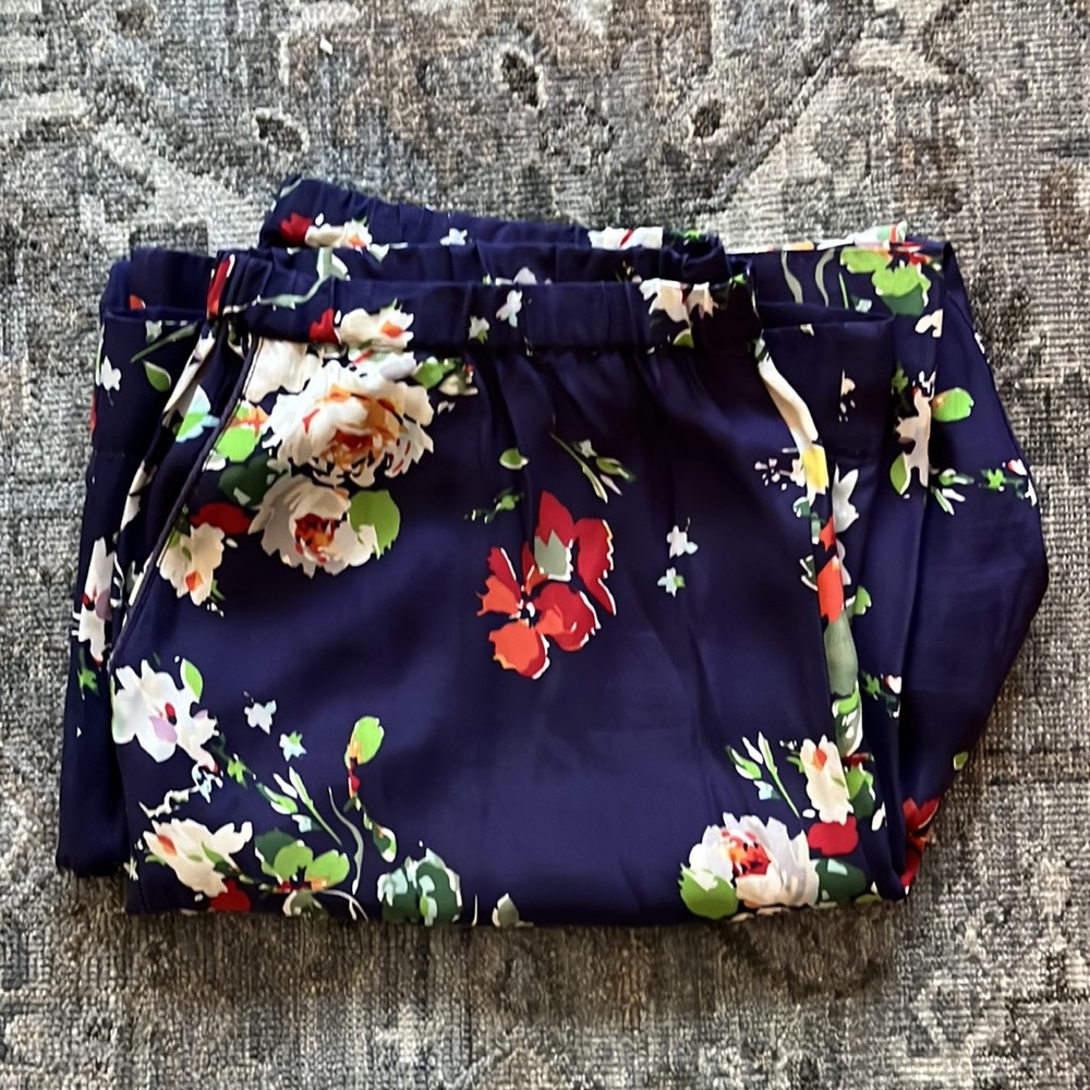 The Great - wide leg floral silk pants Sz S